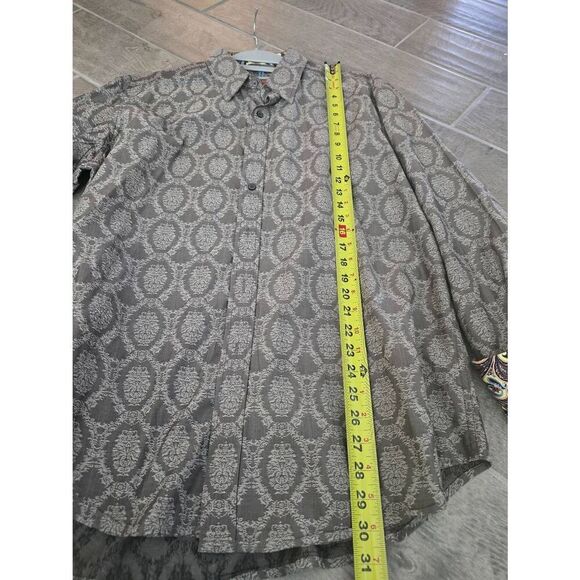 Men's Robert Graham Gray Paisley Long Sleeve Button Down Size XL - Picture 4 of 10